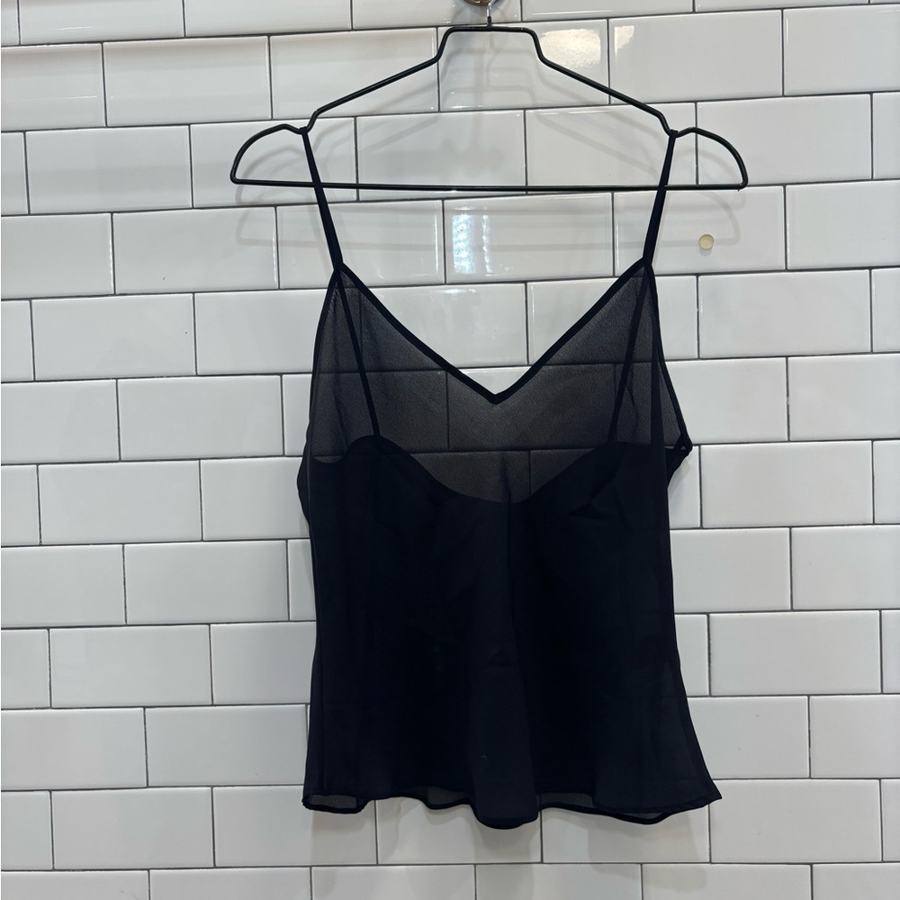 Chaps Black Sheer Camisole